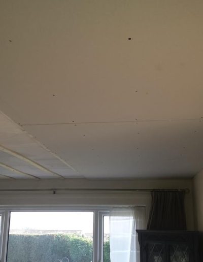Over boarded ceiling